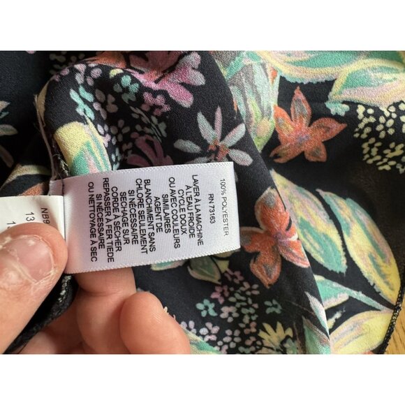 Spense Floral Short Sleeve Women Blouse Size Medium Polyester Hawaiian Tropical - Picture 7 of 9